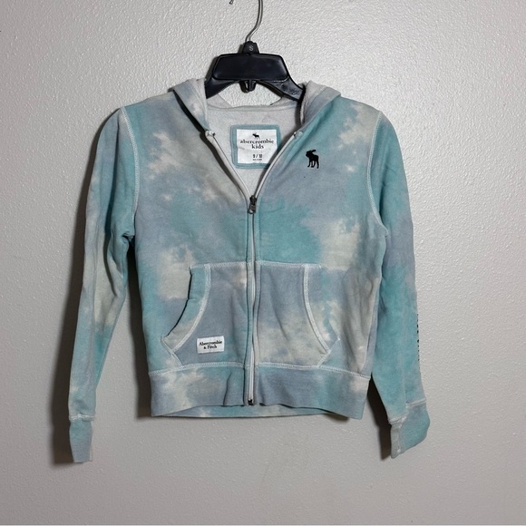 Abercrombie Kids Girls Full Zip Up Blue Tie Dye Jacket size 9/10. - Picture 1 of 8